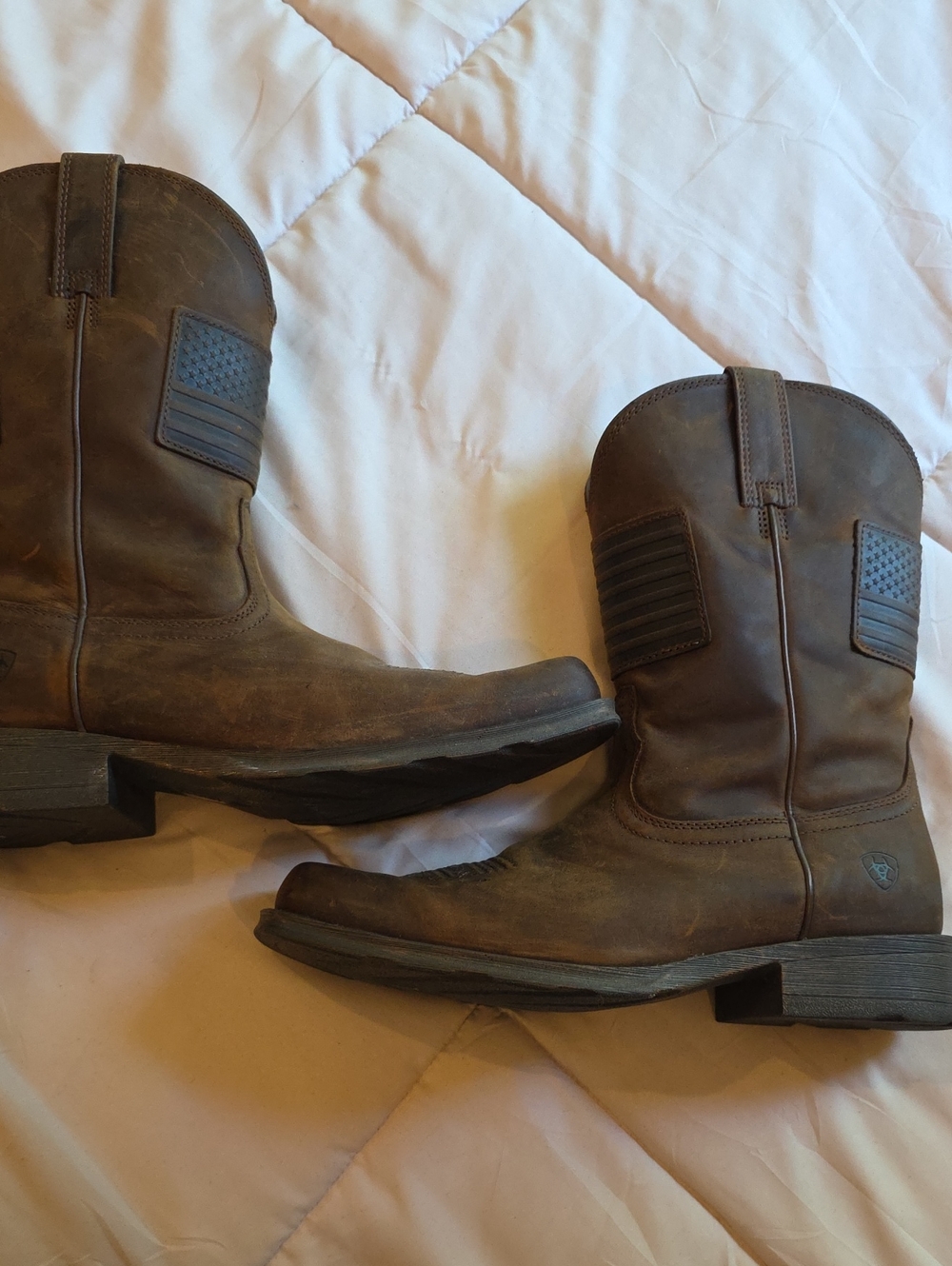 Ariat Brown Leather Pull-On Patriot Boots